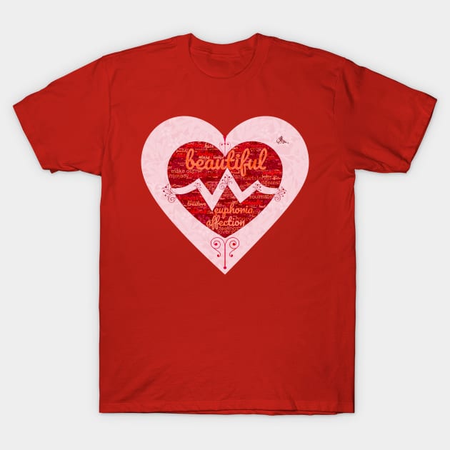 Valentine's Beating Heart in Love T-Shirt by Urban Gypsy Designs